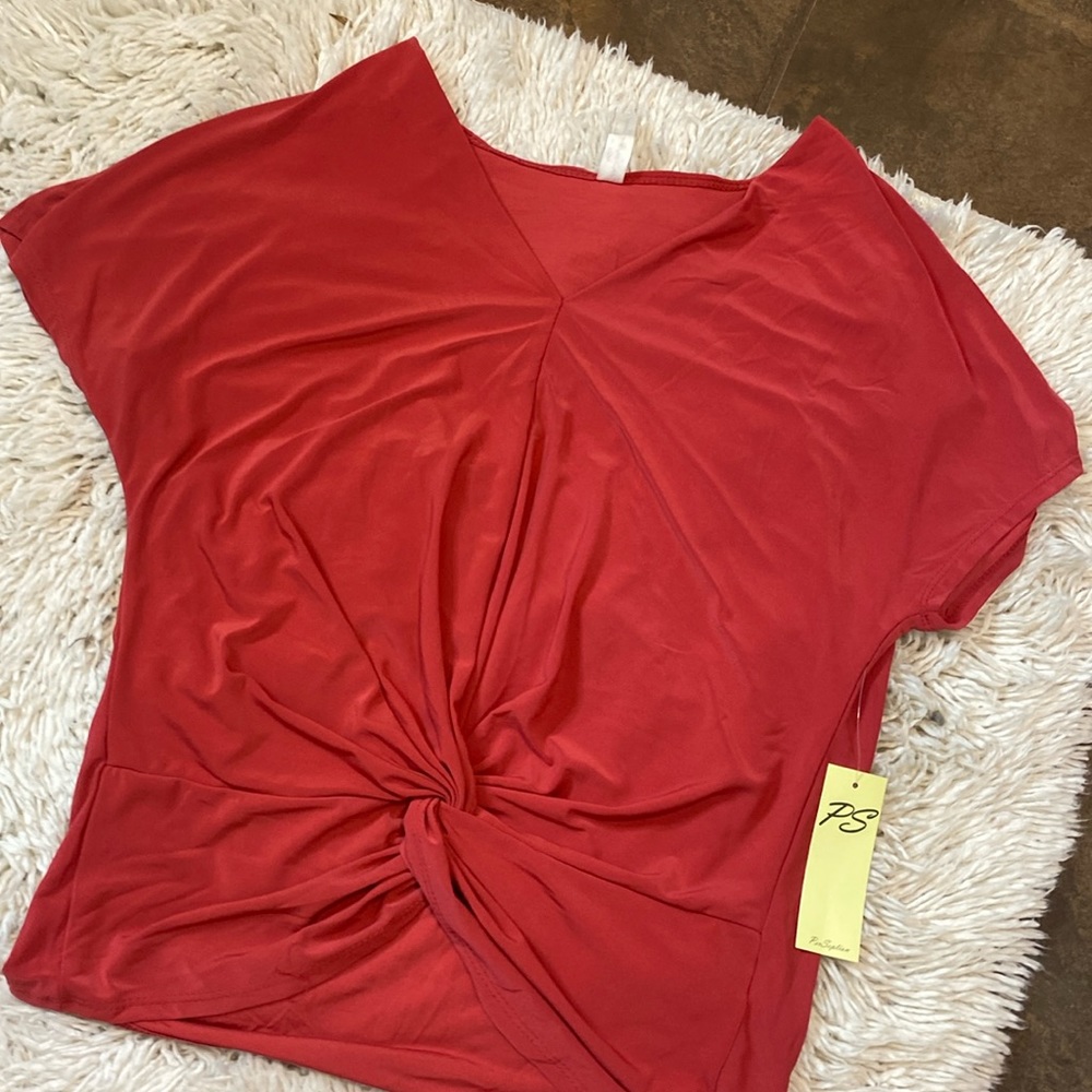 Crimson red silky soft top never used